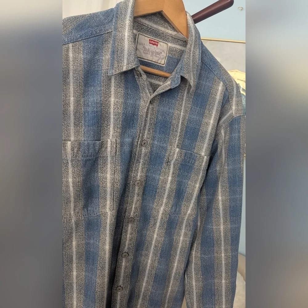 Vintage  Levis  Button Front  Western Y2K Man's Shirt Size L
